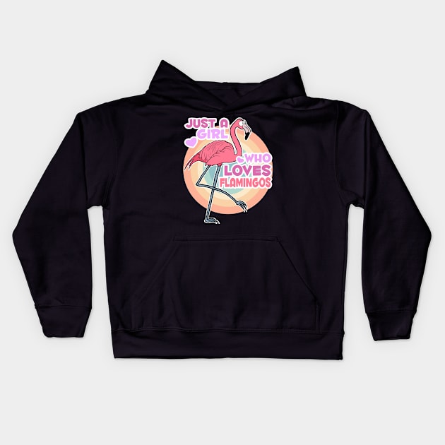 Just a Girl who loves Flamingos Kids Hoodie by Tezatoons